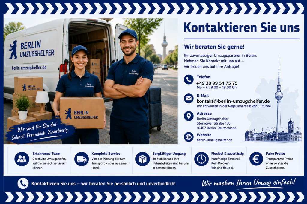Kontakt zu Berlin Umzugshelfer für Umzugsanfrage, Beratung und unverbindliches Angebot in Berlin