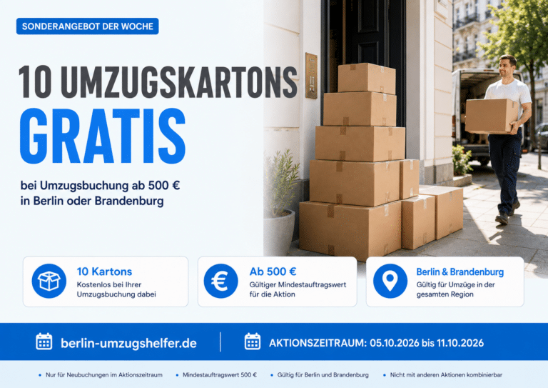 erliner Umzugshelfer Sonderangebot: 10 Umzugskartons gratis